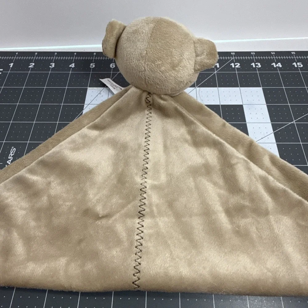 Carter's‎ 2010 Monkey Security Blanket Lovey Tan Zigzag Stitch 12x13